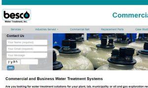 Website for a commercial water treatment company