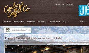 Website design for a coffee shop