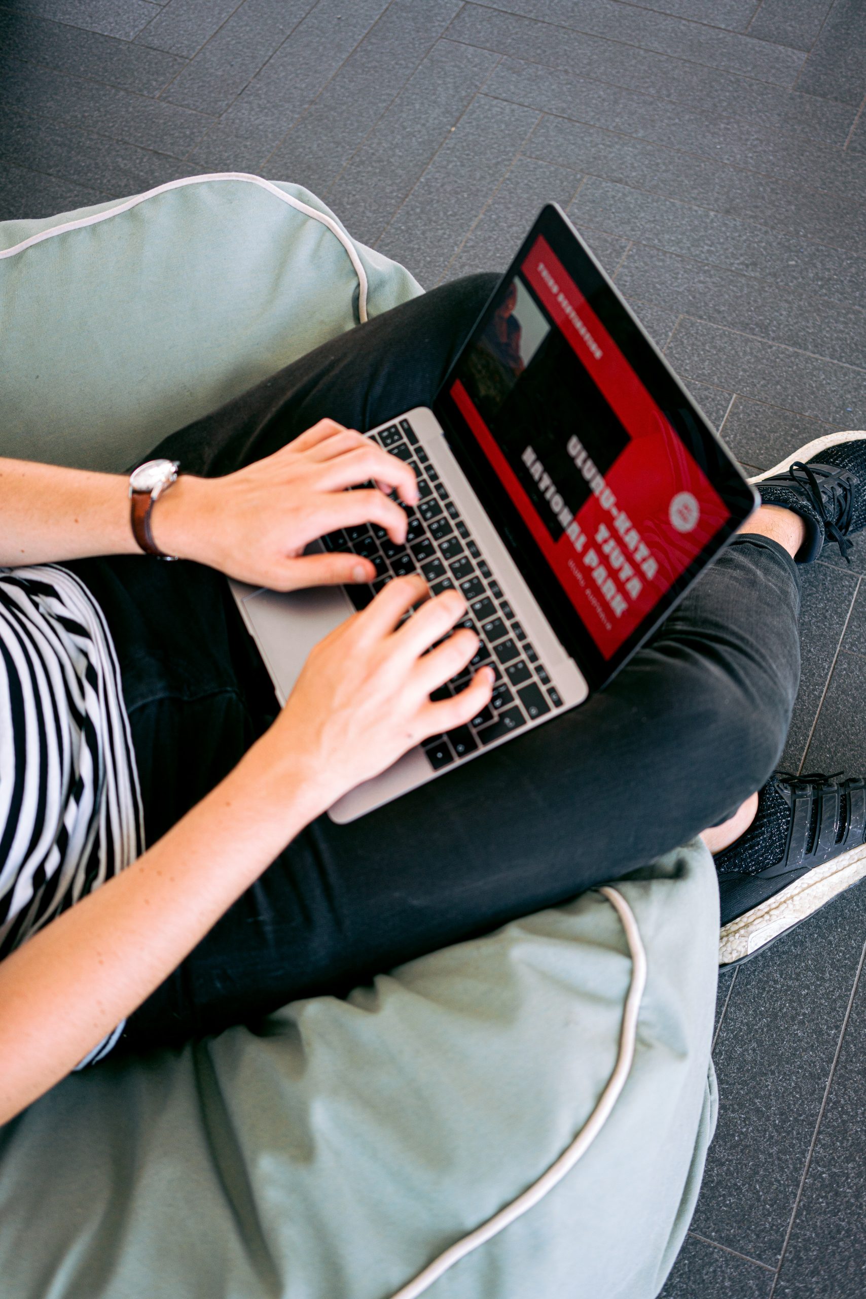 A person using a laptop